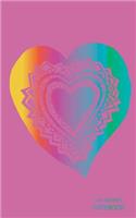 CHD Journey Notebook: Colorful Heart, Purple Background, Journal, 5 in x 8 in, 50 sheets / 100 pages, college lined