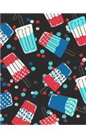 Retro Popsicle Composition Book: Blank Lined Composition Notebook 75 Sheets / 150 Pages 8.5 x 11 inch.