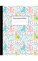 Primary Composition Notebook: Cute Llamas Hearts Draw and Write Journal Story Paper with Picture Space Learning for Grades K-2 Students Kids Boys Girls Large, 8.5 x 11