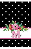 Maria: Personalized Journal with Name and Monogram Initial with Lined and Dot Grid Pages