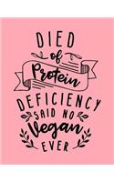 Died of Protein Deficiency Said No Vegan Ever