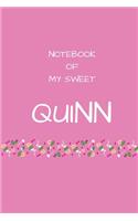 Notebook of my sweet Quinn