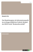 Das Handelsregister als Informationsquelle im rechtsgeschäftlichen Verkehr. Exemplarisch analysiert am Beispiel des BGH-Urteils BGHZ 65, 309 - 