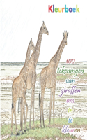 Kleurboek 100 tekeningen van giraffen om in te kleuren