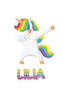 Lilia: Lilia 6x9 Journal Notebook Dabbing Unicorn Rainbow