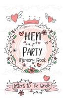 Hen Party Memory Book - Letters to Bride