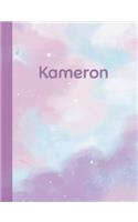 Kameron: Personalized Composition Notebook - College Ruled (Lined) Exercise Book for School Notes, Assignments, Homework, Essay Writing. Purple Pink Blue Cov