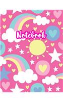 Notebook: Cute Blank Lined Journal Large 8.5 x 11 Matte Cover Design with Ruled White Paper Interior (Perfect for School Notes, Girls and Boys Diary, Kids Wri