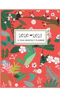 2020-2021 2 Year Monthly Planners: Floral Planner 2020 2021: 2 year planner 2020-2021 monthly 8.5 x 11 Planners Planner 2020-2021 Planner Monthly 24 Months Agenda Planner with Holiday