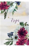 Eryn: Personalized Journal Gift Idea for Women (Burgundy and White Mums)