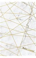 Bullet Journal: Marble + Gold Trendy Journal - 120-Page 1/4 Inch Dot Grid Notebook- 6 X 9 Marble & Gold Perfect Bound Softcover