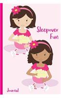 Sleepover Fun Journal: Friends Girls with Popcorn Snacks Bunny Slippers Music Fun - 6 X 9 - Kids, Students, Teachers, Diary, Write, Doodle, Notes, Sketch Pad, Notebook