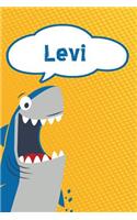 Levi: Personalized Shark Blood Sugar Diet Diary Journal Log Featuring 120 Pages 6x9