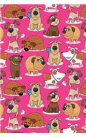 Bullet Journal Notebook for Dog Lovers Funny Dogs Pattern 4: 112 Page Numbered Dot Grid Bullet Journal with Index Pages and Key Pages in Portable 6 X 9 Size.