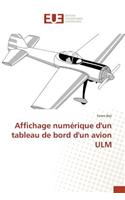 Affichage numérique d'un tableau de bord d'un avion ULM