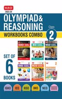 MTG Olympiad Workbook and Reasoning Book Class 2 Combo for NSO-IMO-IEO-NCO-IGKO (Set of 6 Books) - SOF Olympiad Preparation Books For 2023-2024 Exam