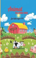Animal coloring book for kids ages 4-8