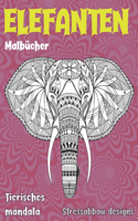 Malbücher - Stressabbau-Designs - Tierisches Mandala - Elefanten
