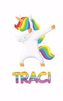 Traci: Traci 6x9 Journal Notebook Dabbing Unicorn Rainbow