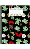 Wide Ruled Composition Notebook. Frog Pattern