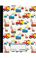 Heavy Duty Construction Machines Kids Composition Notebook