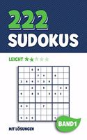 222 Sudokus: Rätselheft mit 222 leichten Sudoku Puzzle Rätsel im 9x9 Format mit Lösungen - ca. DIN A5 - Band 1