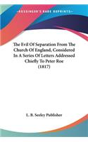 Evil Of Separation From The Church Of England, Considered In A Series Of Letters Addressed Chiefly To Peter Roe (1817)