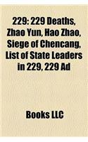 229: 229 Deaths, Zhao Yun, Hao Zhao, Siege of Chencang, List of State Leaders in 229, 229 Ad(English)