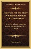 Materials for the Study of English Literature and Compositon