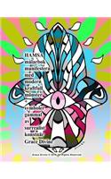 HAMSA målarbok manifestera med modern kraftfull mönster + symboler gammal av surrealist konstnär Grace Divine