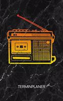 Terminplaner: 80er Liebhaber Kalender Achtziger Disko Terminkalender - Retro Radio Wochenplaner Kassettenspieler Wochenplanung Vintage Taschenkalender Oldschool T