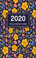 2020 Weekly & Monthly Planner: Jan 1, 2020 to Dec 31, 2020: Flower and Berry One Year Weekly Planner & Schedule Agenda with Inspirational Quotes (Weekly and Monthly Calendar Plann