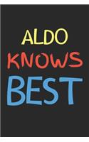 Aldo Knows Best: Lined Journal, 120 Pages, 6 x 9, Aldo Personalized Name Notebook Gift Idea, Black Matte Finish (Aldo Knows Best Journal)