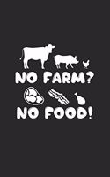 No farm? no food!: 6x9 Farmer - grid - squared paper - notebook - notes