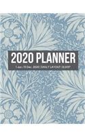 2020 Flowers Daily Planner: Hourly Appointment Diary Agenda for Work with Notes & To Do List (Daily Hourly Layout - 1 Jan / 31 Dec - 8.5x11")