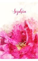 Sophia: Pink Floral Personalized Name Journal for Women 6x9