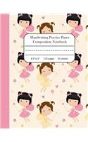 Handwriting Practice Paper Composition Notebook: Blank Writing Sheets with Dotted Midline for Kids size 8.5x11 inches