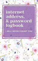 Floral Internet Address & Password Logbook