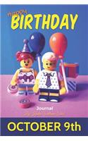 Happy Birthday Journal October 9th: Kids Edition- 135 Page Beginners Journal for Ages 5-13!