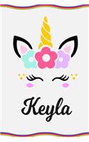 Keyla: Personal Notebook Personal Diary Unicorn Notebook Writing Journal Personalized Notebook Custom Notebook Unicorn Gift Unicorn Birthday Book Custom Na