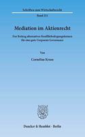 Mediation Im Aktienrecht