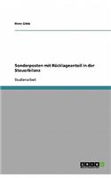 Sonderposten mit Rücklageanteil in der Steuerbilanz