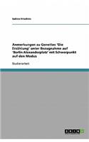 Anmerkungen zu Genettes 'Die Erzählung' unter Bezugnahme auf 'Berlin Alexanderplatz' mit Schwerpunkt auf den Modus