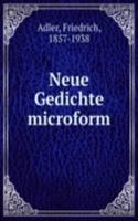 NEUE GEDICHTE MICROFORM