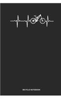 Bicycle Notebook: Blank Log Book For Biker: Mountain Bike Journal Heartbeat Ecg Gift