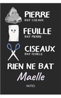 Rien ne bat Maelle - Notes: Noms Personnalisé Carnet de notes / Journal pour les filles et les femmes. Kawaii Pierre Feuille Ciseaux jeu de mots. Fournitures scolaires, premier
