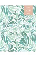 Dot Grid Notes 110 Pages: Vintage Floral Premium Notebook for Professionals and Students, Teachers and Writers - Light Green Abstract Leaves Pattern