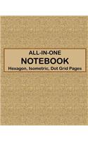 ALL-IN-ONE NOTEBOOK - Hexagon, Isometric, Dot Grid Pages