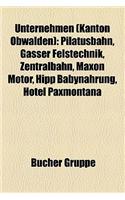 Unternehmen (Kanton Obwalden): Pilatusbahn, Gasser Felstechnik, Zentralbahn, Maxon Motor, Hipp Babynahrung, Hotel Paxmontana(German)