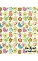 Bird Pattern Dot Grid Notebook